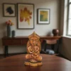Handmade Burnt Clay Durga Maa Statue with Ganesh Ji – Terracotta Decorative Idol for Home (10.5×6×2 inch, 900g)