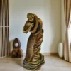 Handmade Burnt Clay Couple Embrace Statue – Terracotta Art for Modern Home Décor (10×4 inch, 700g)