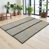 Handwoven Korai Grass Floor Mat with Red and Black Border – Eco-Friendly Natural Mat 4.5x7 ft