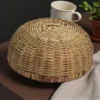 Handmade Bamboo Basket turned upside down on table – eco-friendly natural storage basket