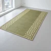 Handwoven Madurkathi Reed Grass Mat with Zigzag Border Design – Eco-Friendly Floor Mat