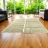 Handwoven Madurkathi natural grass floor mat in a living room – eco-friendly 6x7ft mat by Bhumikart