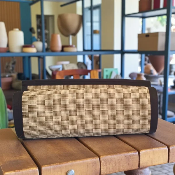 Rolled Handwoven Korai Grass Mat with Black Border – Eco-Friendly Natural Reed Mat