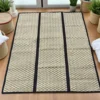 Handwoven Korai Grass Mat with Black Border – Eco-Friendly Natural Reed Mat for Home Use
