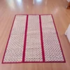 Handwoven Korai Grass Floor Mat with Red and Black Border – Eco-Friendly Natural Mat 4.5x7 ft